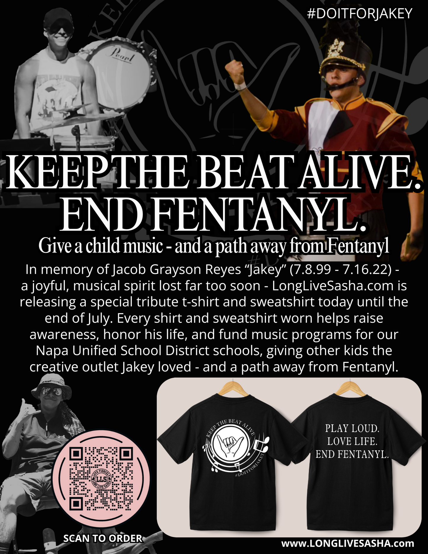 Keep The Beat Alive T-Shirt/Sweatshirt In Memory of Jakey