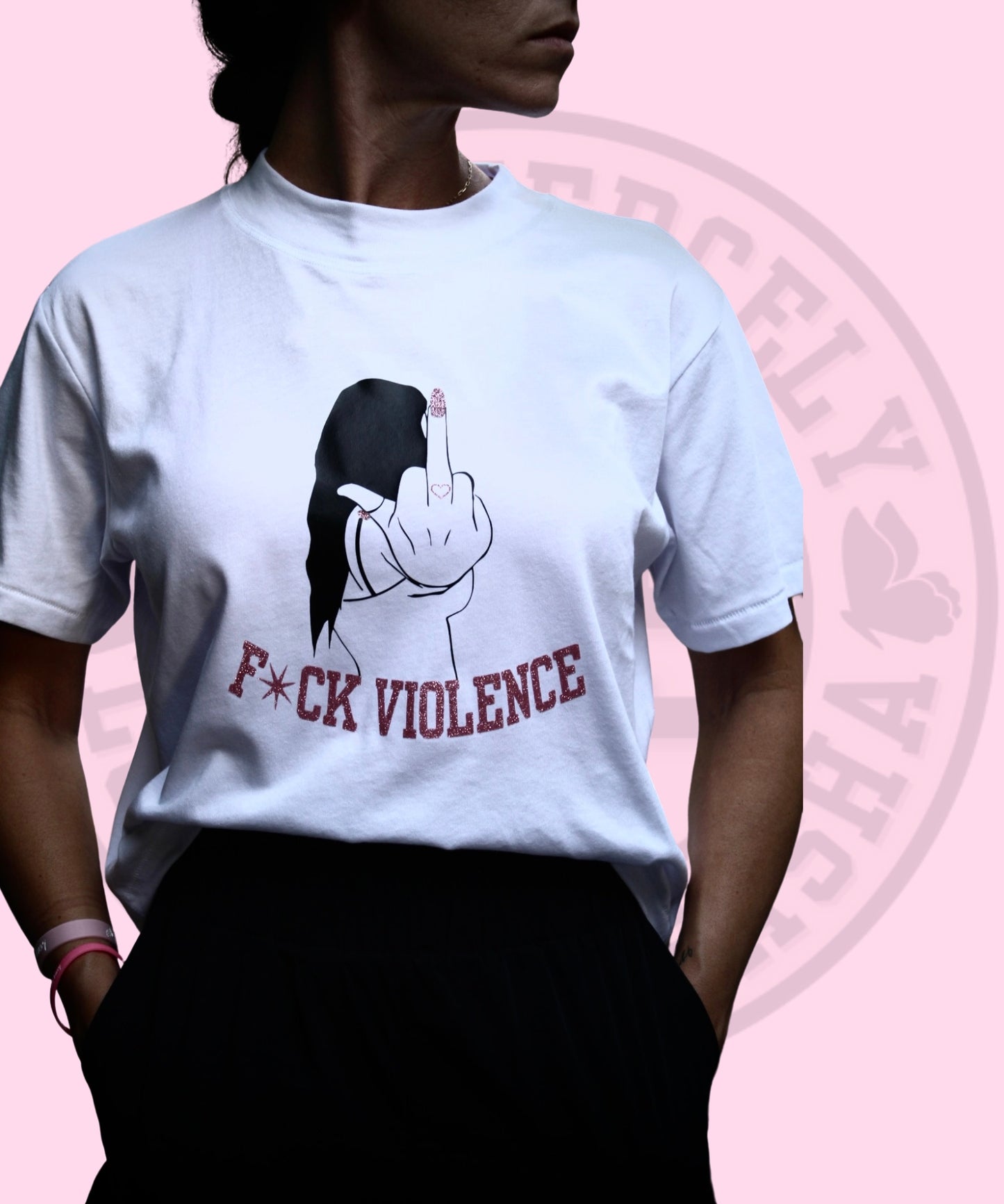 F*ck Violence Boxy Cropped Shirt