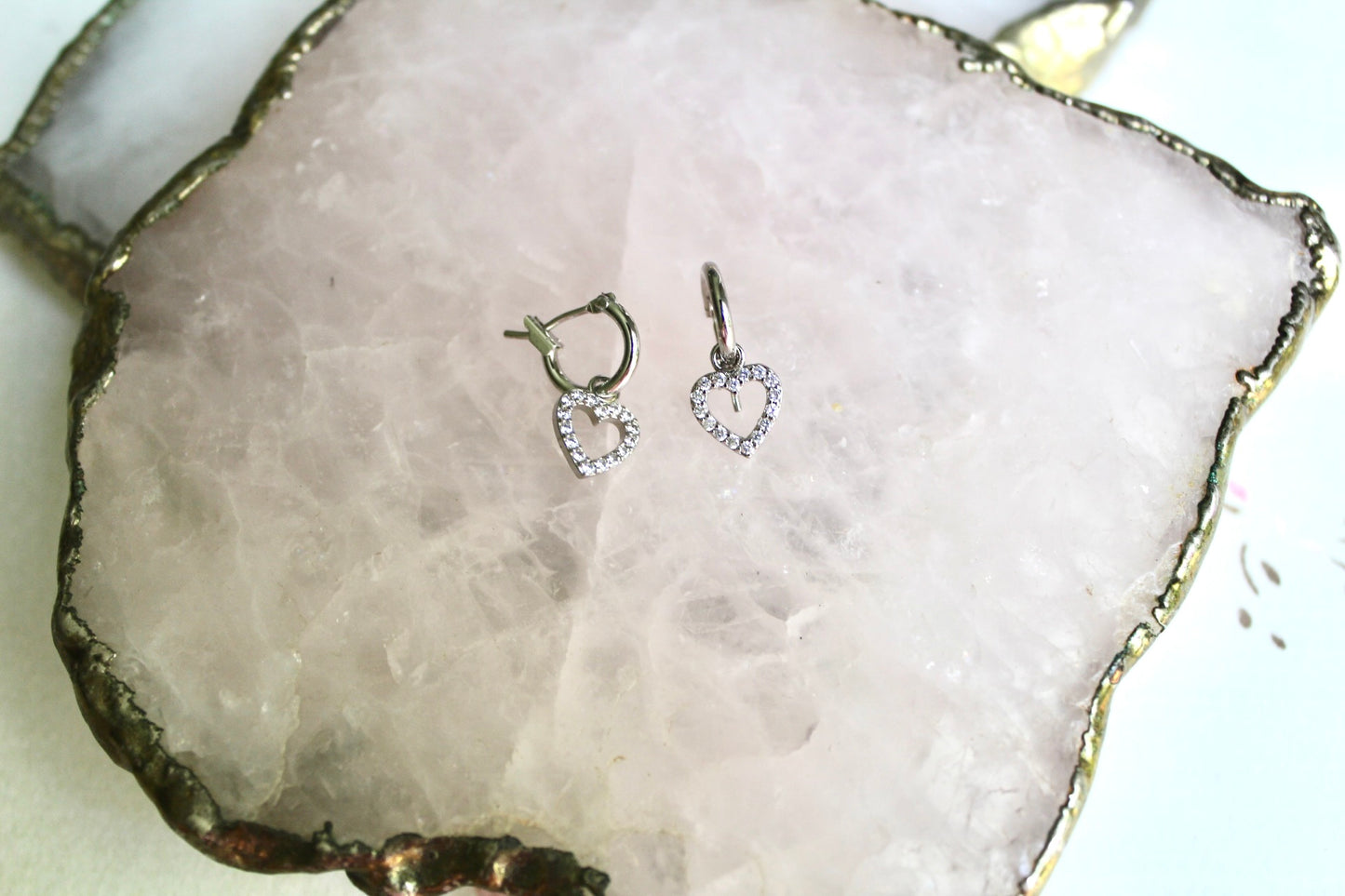 Heart Full of Love - Cubic Zirconia Heart Earrings